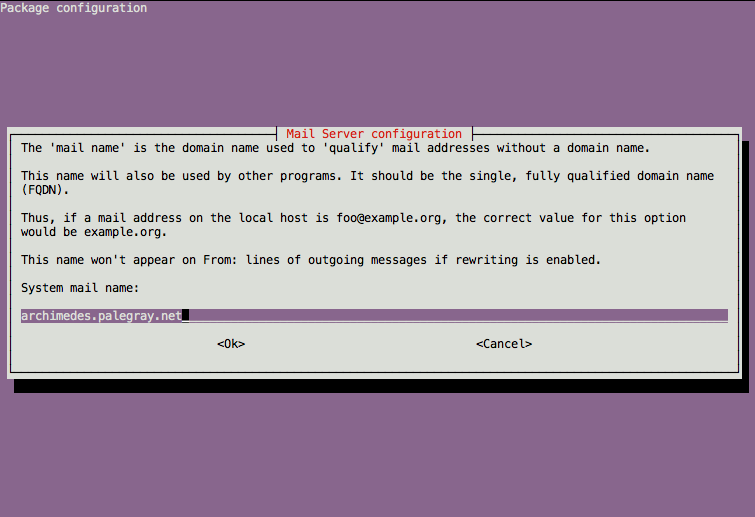 Exim4 system mail name configuration on Ubuntu 12.04 LTS (Precise). Exim4 system mail name configuration on Ubuntu 12.04 LTS (Precise).