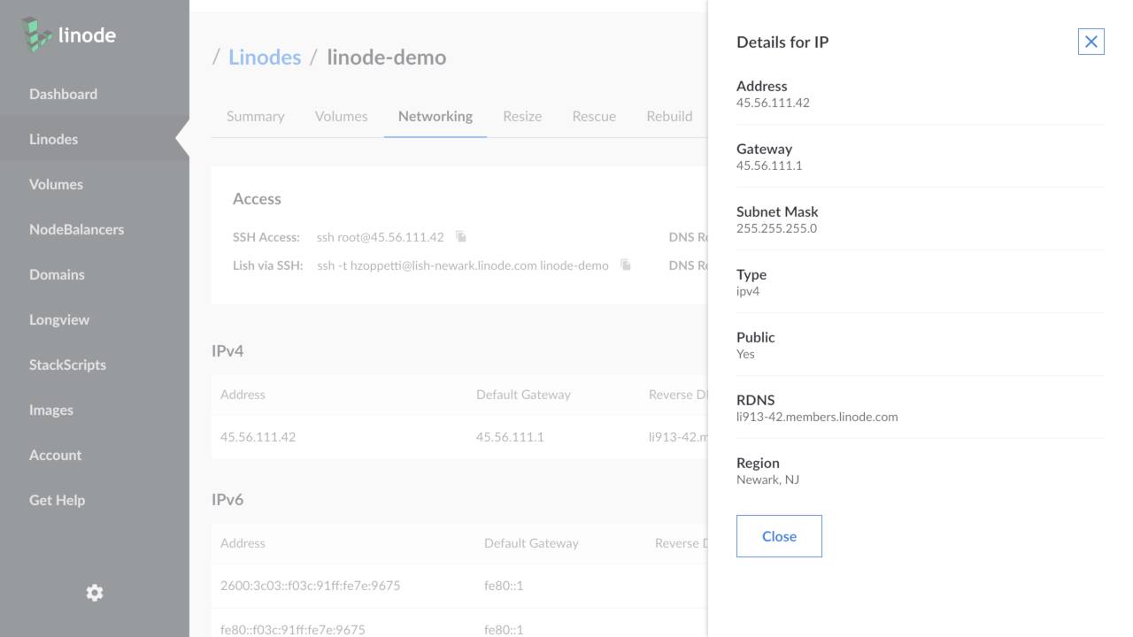 View IP Detail Panel. View IP Detail Panel.