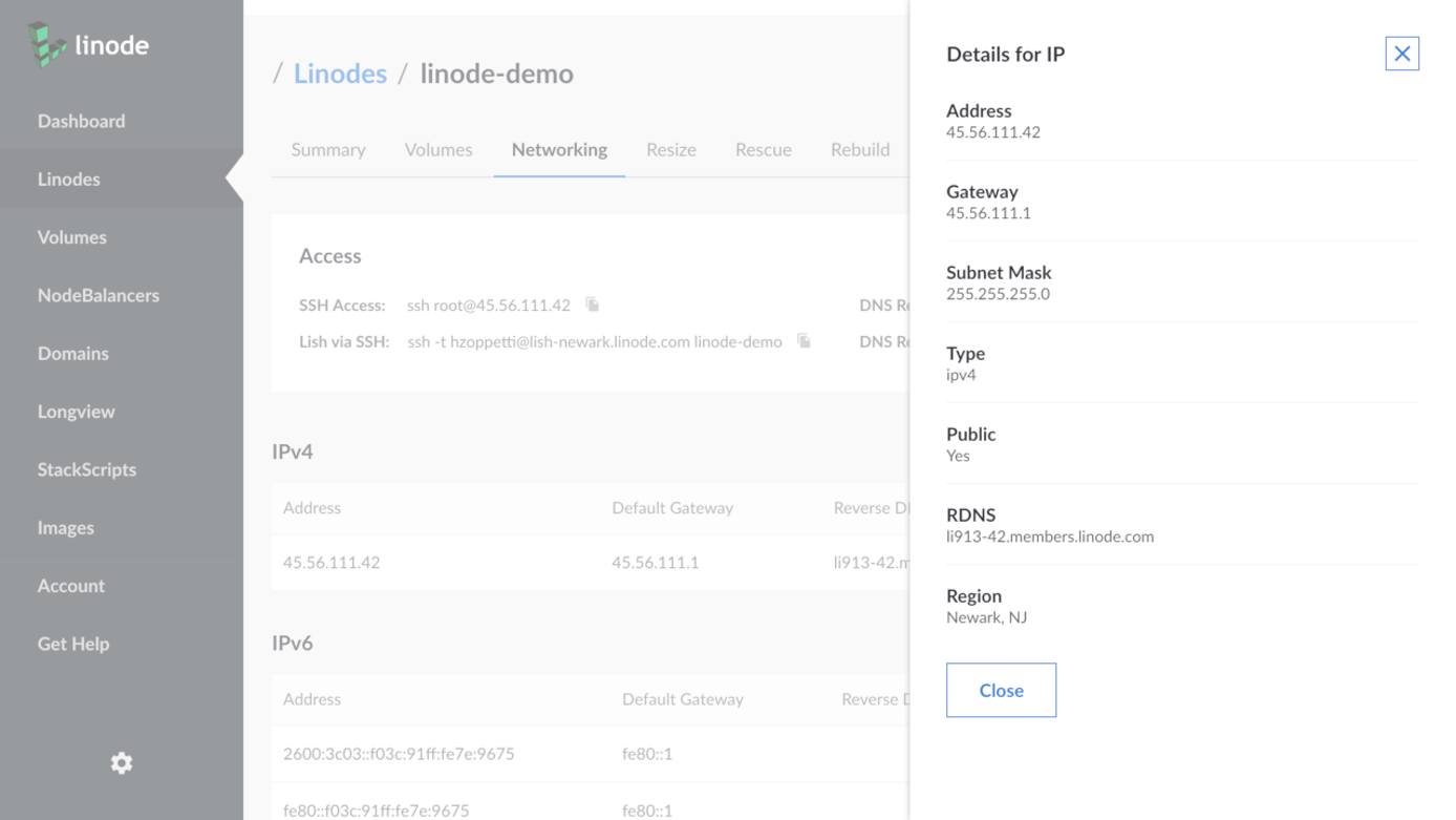 View IP Detail Panel. View IP Detail Panel.