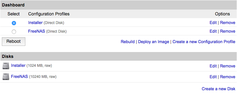 Screenshot of the Dashboard, ready to reboot into the Installer profile. Screenshot of the Dashboard, ready to reboot into the Installer profile.