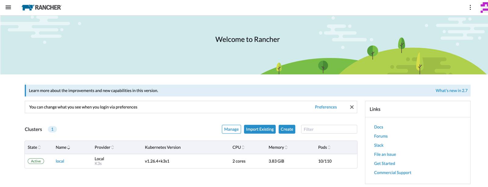 The server URL entry form Rancher enter server URL screen