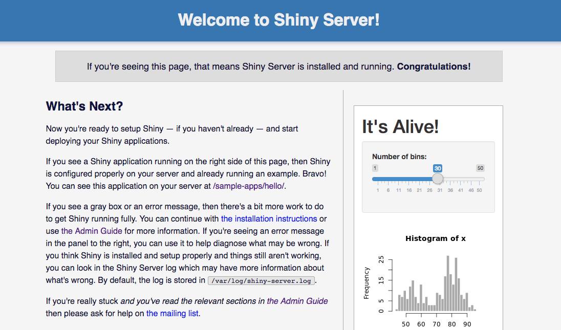 Shiny Server Welcome Page Shiny Server Welcome Page