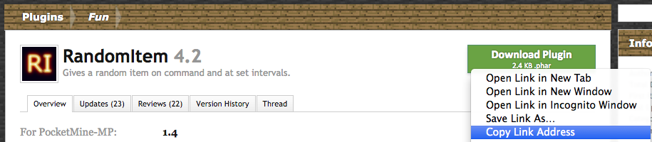 A plugin download page. A plugin download page.