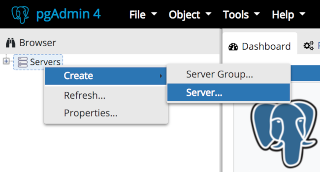 pgAdmin III default view on Mac OS X pgAdmin III default view on Mac OS X