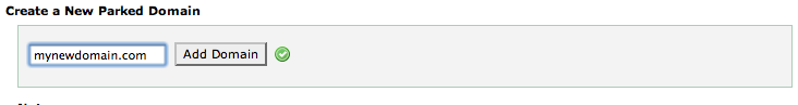 cPanel parked domain screen. cPanel parked domain screen.