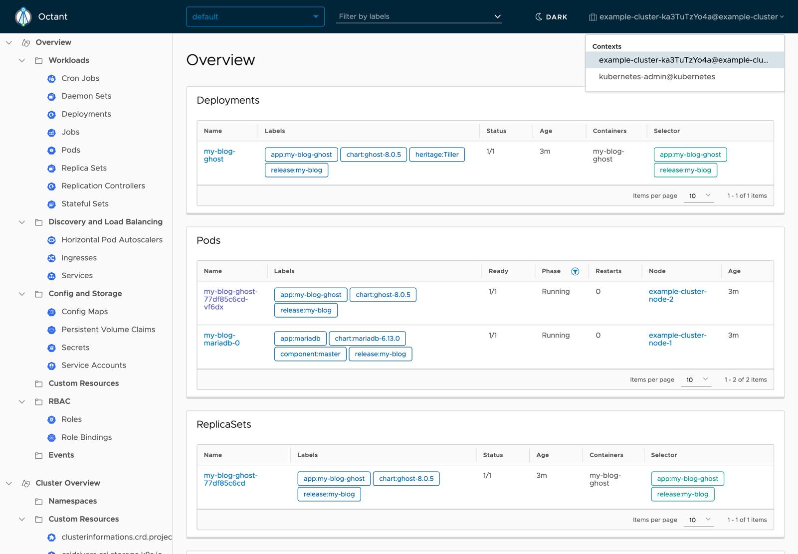 Octant Cluster Overview Octant Cluster Overview