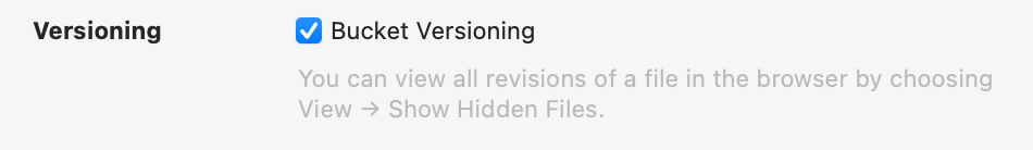 Enable Versioning within Cyberduck Enable Versioning within Cyberduck