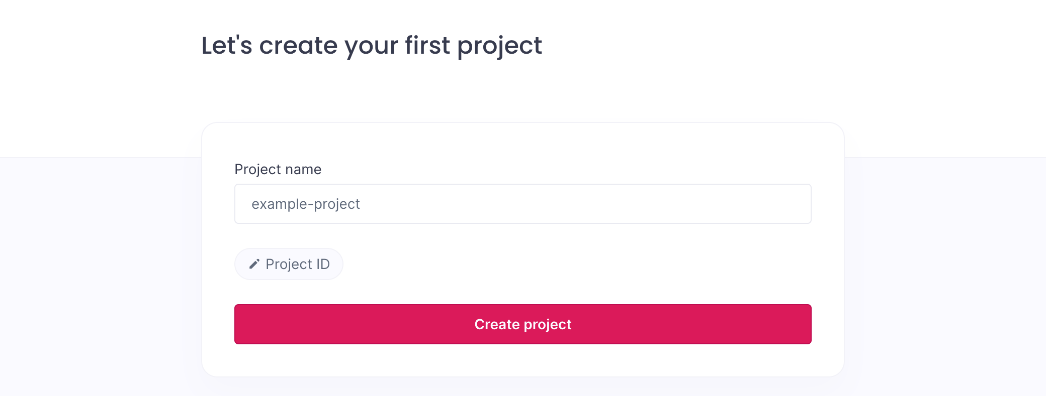 Screenshot of the Appwrite Create Project page Screenshot of the Appwrite Create Project page