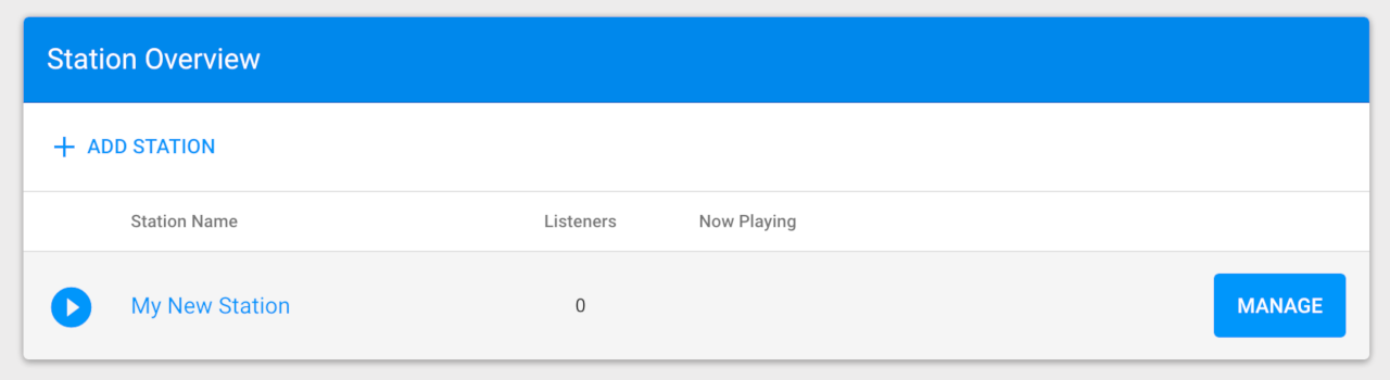 AzuraCast Manage Station “AzuraCast Manage Station”
