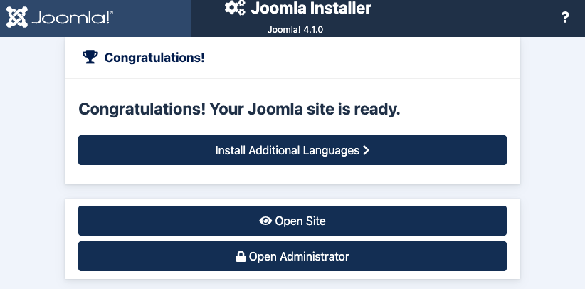 Screenshot of a successful site deployment Screenshot of a successful site deployment