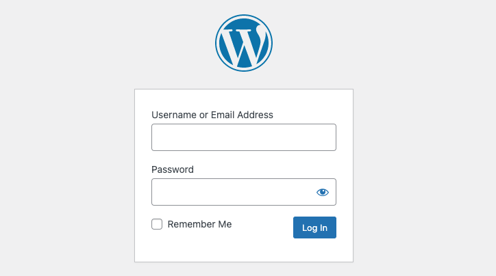 Screenshot of the WordPress login form Screenshot of the WordPress login form